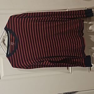 Large Red and blue striped thermal Long sleeve shirt